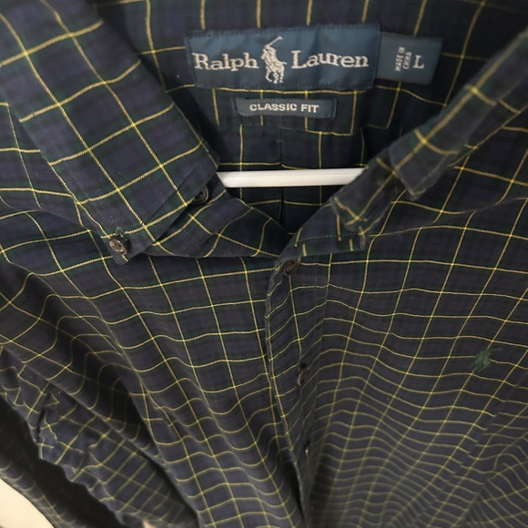 Ralph Lauren Navy Patterned Button Down - Large - Picture 3 of 3